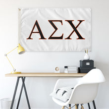 Load image into Gallery viewer, Alpha Sigma Chi Fraternity Flag - White, Black &amp; Orange