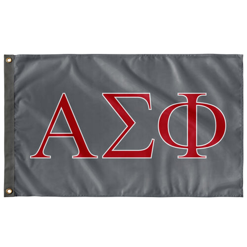 Alpha Sigma Phi Fraternity Flag - Metal, Red & White