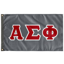 Load image into Gallery viewer, Alpha Sigma Phi Greek Block Flag - Metal, Red &amp; White