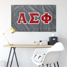 Load image into Gallery viewer, Alpha Sigma Phi Greek Block Flag - Metal, Red &amp; White