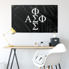 Load image into Gallery viewer, Alpha Sigma Phi + Phi Sigma Sigma Custom Flag - Black &amp; White