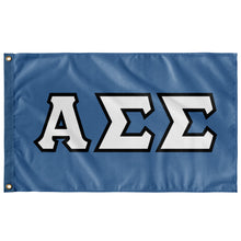 Load image into Gallery viewer, Alpha Sigma Sigma Greek Block Flag - Columbia Blue, White &amp; Black