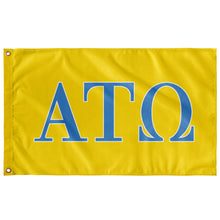 Load image into Gallery viewer, Alpha Tau Omega Fraternity Flag - Yellow, Sky Blue &amp; White