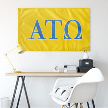 Load image into Gallery viewer, Alpha Tau Omega Fraternity Flag - Yellow, Sky Blue &amp; White