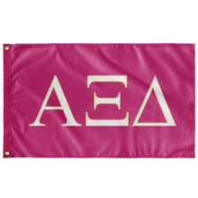 Load image into Gallery viewer, Alpha Xi Delta Sorority Flag - Barbie Pink, White &amp; Peach Marmalade