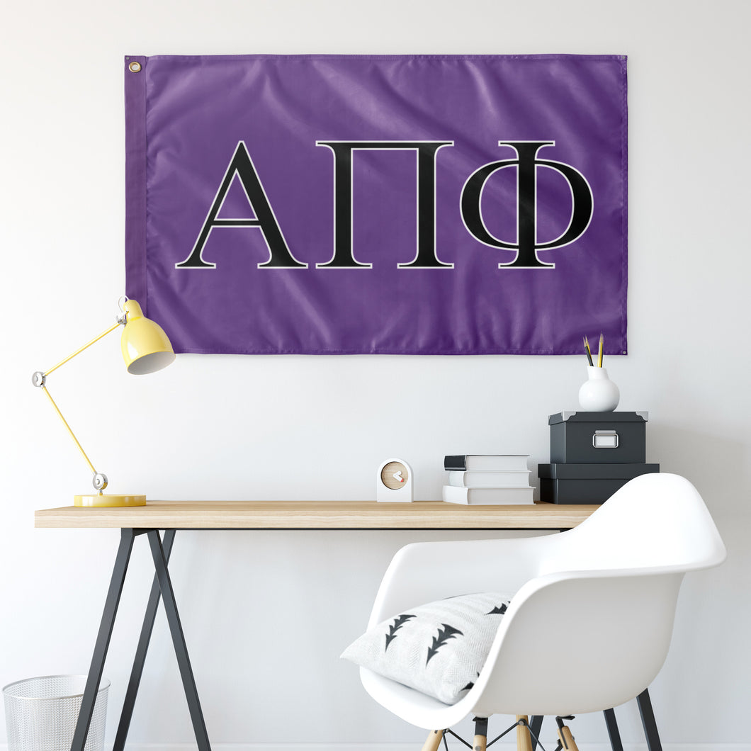 Apha Pi Phi Sorority Flag - Grape, Black & White