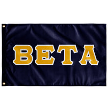 Load image into Gallery viewer, BETA Greek Block Flag - Navy, Light Gold &amp; White