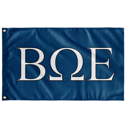 Beta Omega Epsilon Sorority Flag - Colonial Blue, White & Black