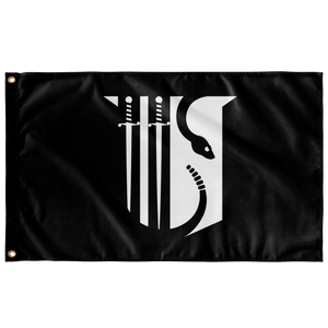 Theta Chi Fraternity Symbol Flag - Black & White