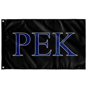 Rho Epsilon Kappa Greek Flag - Black, Royal Blue & White