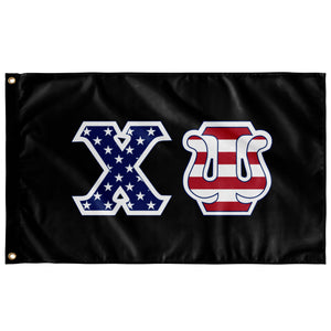 Chi Psi American Flag - Black