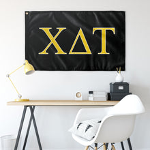 Load image into Gallery viewer, Chi Delta Tau Fraternity Flag - Black, Maize &amp; White