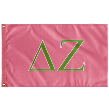 Load image into Gallery viewer, Delta Zeta Sorority Flag - Pink, Green &amp; White