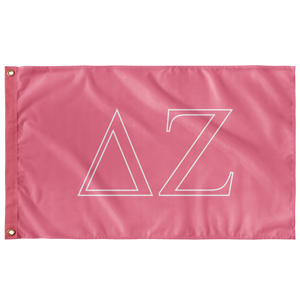 Delta Zeta Sorority Flag - Pink & White
