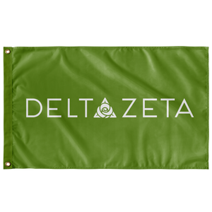 Delta Zeta Wordmark Sorority Flag - Green & White