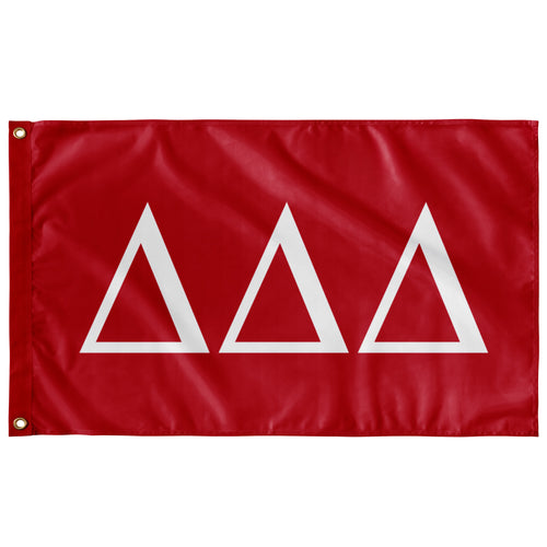 Delta Delta Delta Sorority Flag - Red & White