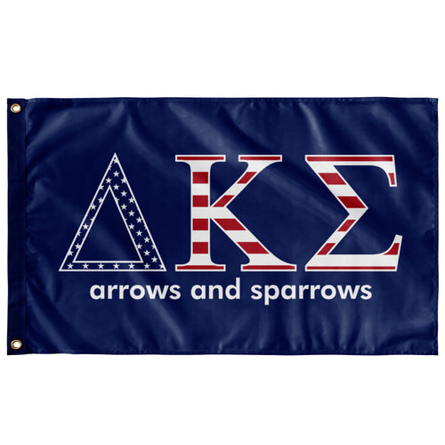 Delta Kappa Sigma arrows and sparrows USA Flag - Blue