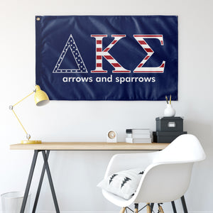 Delta Kappa Sigma arrows and sparrows USA Flag - Blue