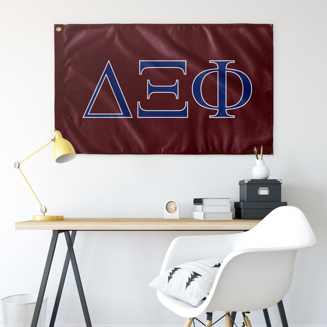 Delta Xi Phi Sorority Flag - Cardinal, Royal & White