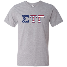 Load image into Gallery viewer, Sigma Tau Gamma V-Neck Tee - Flag Letters