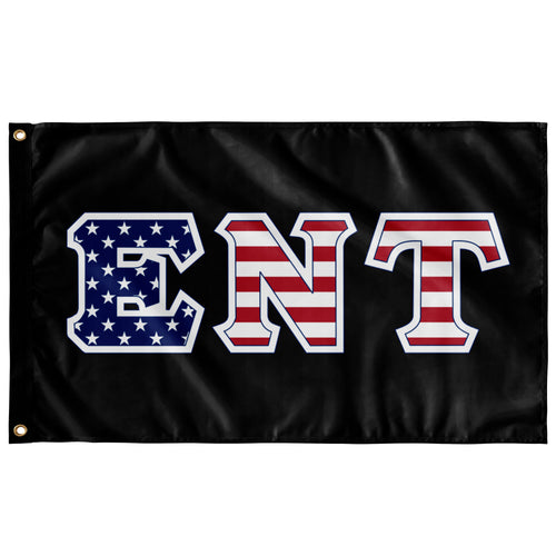 Epsilon Nu Tau American Flag - Black