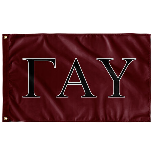Gamma Alpha Upsilon Fraternity Flag - Cardinal, Black & White