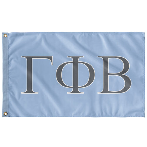 Gamma Phi Beta Sorority Flag - Oxford Blue, Metal & White