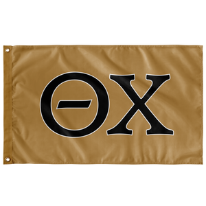 Theta Chi Fraternity Letters Flag - Gold, Black & White