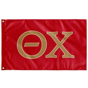 Theta Chi Fraternity Letters Flag - Red, Gold & White