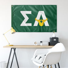 Load image into Gallery viewer, Sigma Alpha Bull Flag - Emerald