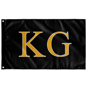 KG Custom Flag - Black, Light Gold & White