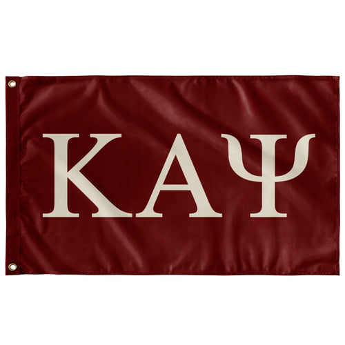 Kappa Alpha Psi Fraternity Flag - Crimson & Cream