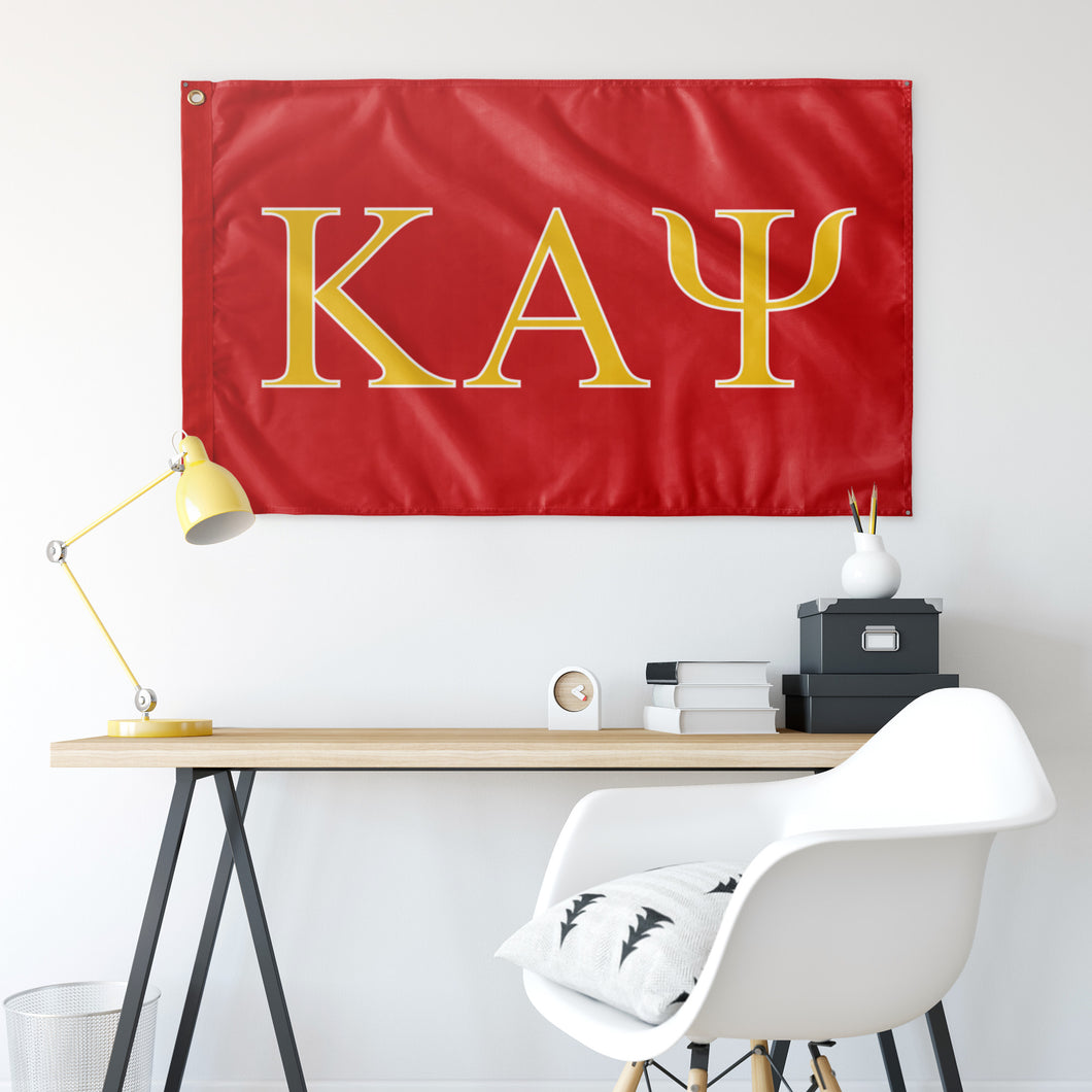 Kappa Alpha Psi Custom Flag - Red, Gold & White
