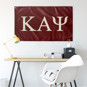 Kappa Alpha Psi Fraternity Flag - Crimson & Cream
