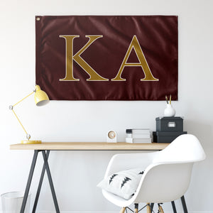 Kappa Alpha Fraternity Flag - Maroon, Old Gold & White