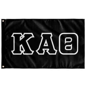Kappa Alpha Theta Greek Block Flag - Black & White