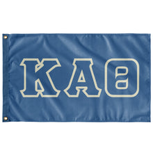 Load image into Gallery viewer, Kappa Alpha Theta Greek Block Flag - Columbia Blue &amp; Cream