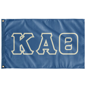 Kappa Alpha Theta Greek Block Flag - Columbia Blue & Cream