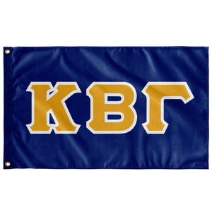 Kappa Beta Gamma Greek Block Flag - Royal, Light Gold and White