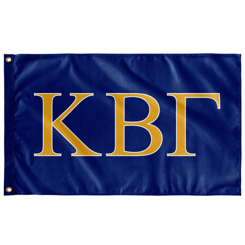 Kappa Beta Gamma Sorority Flag - Royal, Light Gold & White
