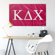 Load image into Gallery viewer, Kappa Delta Chi Sorority Flag - Bright Pink &amp; White