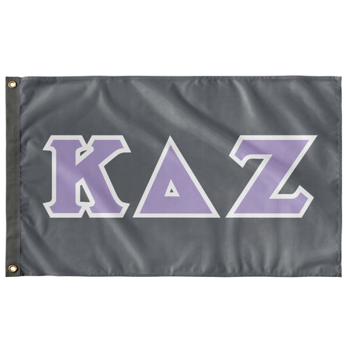 Kappa Delta Zeta Sorority Flag - Metal, Lavender & White