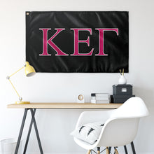 Load image into Gallery viewer, Kappa Epsilon Gamma Fraternity Flag - Black, Bright Pink &amp; White