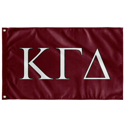 Kappa Gamma Delta Sorority Flag - Foliage Rose, White & Dark Green