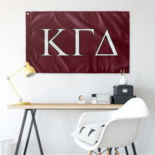 Load image into Gallery viewer, Kappa Gamma Delta Sorority Flag - Foliage Rose, White &amp; Dark Green