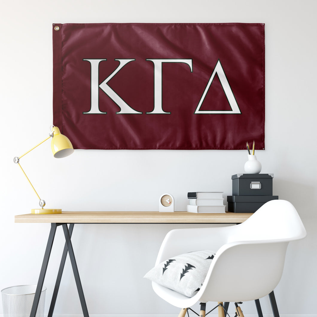 Kappa Gamma Delta Sorority Flag - Foliage Rose, White & Dark Green