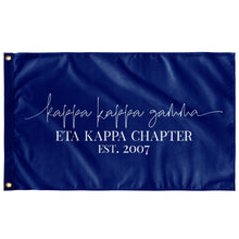 Load image into Gallery viewer, Kappa Kappa Gamma Eta Kappa Chapter Sorority Script Flag - Royal &amp; White