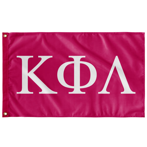 Kappa Phi Lambda Sorority Flag - Bright Pink & White