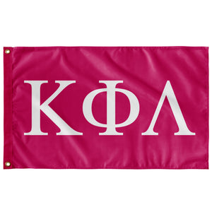 Kappa Phi Lambda Sorority Flag - Bright Pink & White