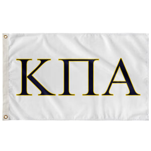 Kappa Pi Alpha Fraternity Flag - White, Navy & Maize